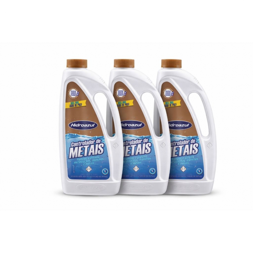 Kit 3 Controlador de Metais HidroAzul 1L