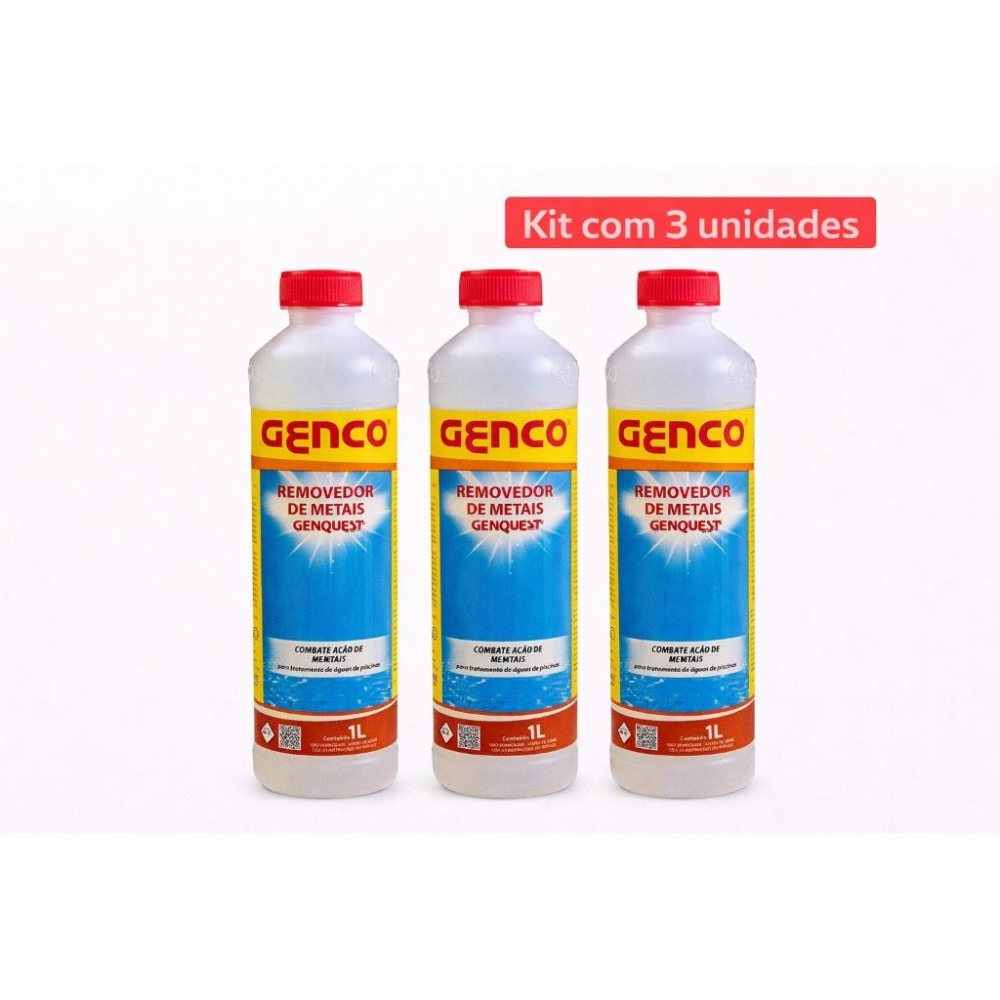 3 Genquest Removedor de Metais Genco 1L - 3 Genquest Removedor de Metais