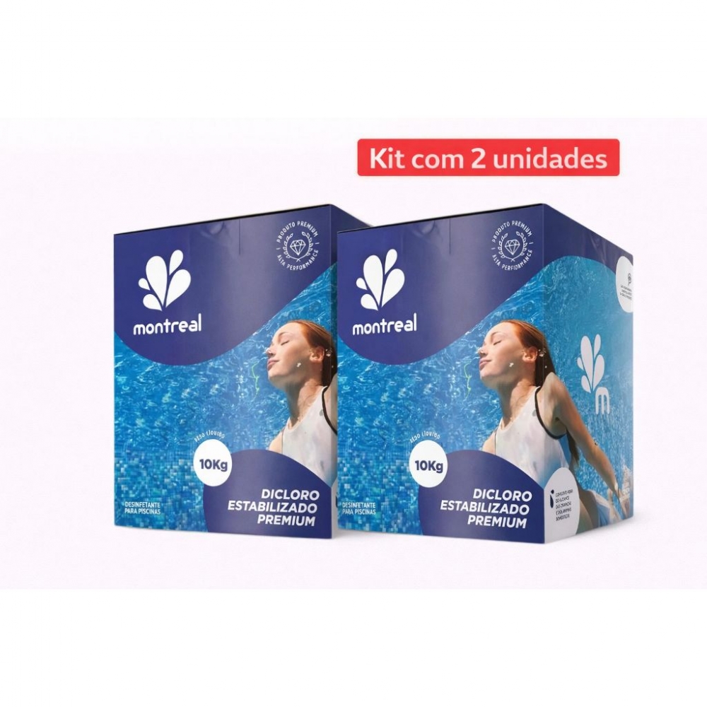 Kit 2 Cloro Montreal Premium 10 kg - 2 Montreal Premium