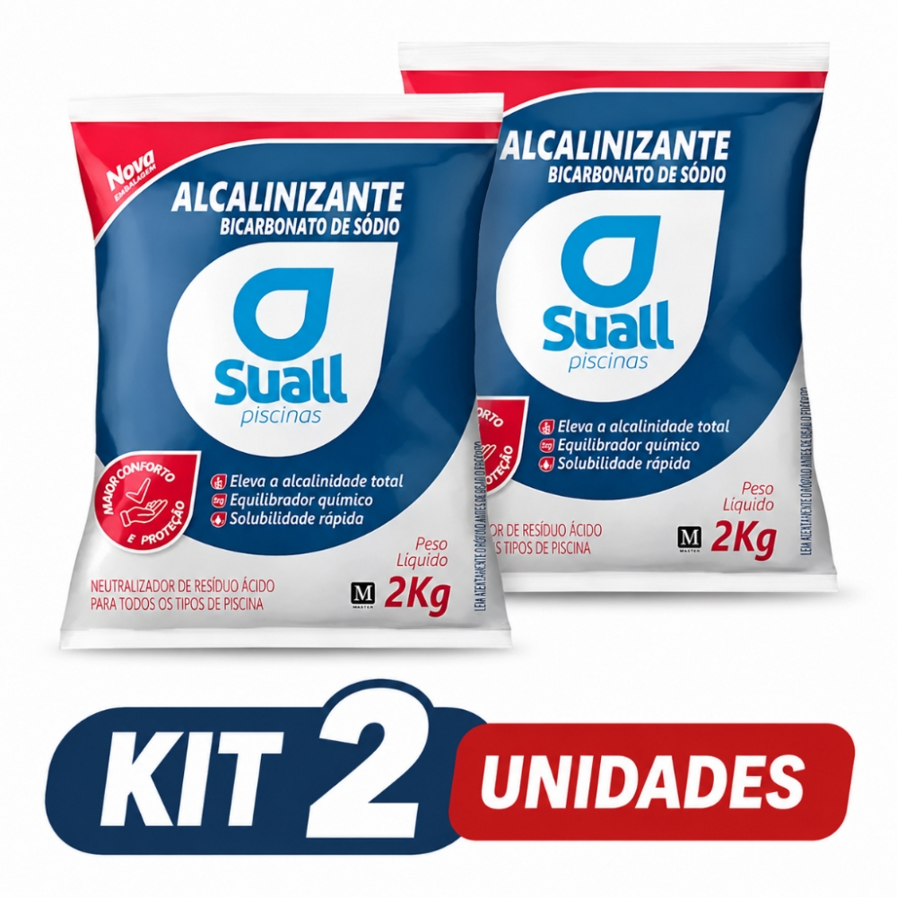 Kit 2 Bicarbonato Suall Alcalinizante Elevador de Alcalinidade e Ph estável