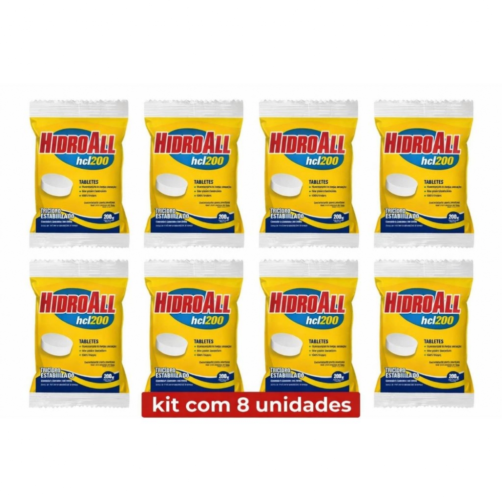 Kit 8 Pastilhas hcl 200 hidroall