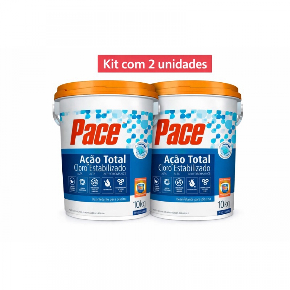 Kit 2 Cloro Pace Ação Total hth 10kg