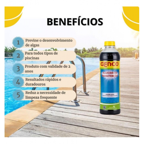 Kit 2x Algicida Manutenção 1l - Genco
