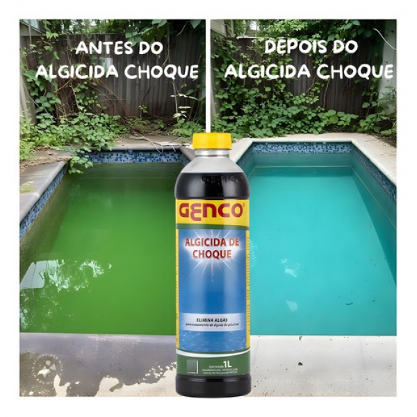 Algicida Choque + Clarificante Limpeza Piscinas - 2l Genco
