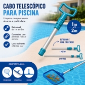 Cabo Telescópico Para Piscina 2 Metros Alumínio Reforçado