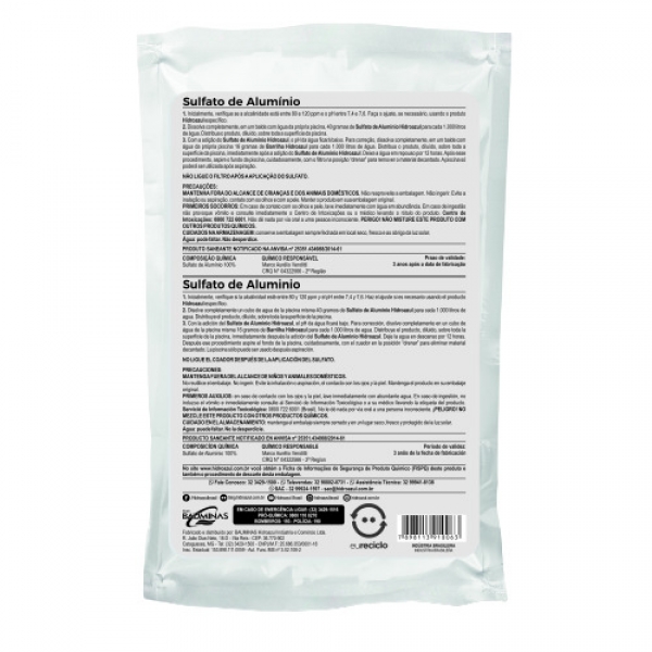 Sulfato de Alumínio 2kg HidroAzul