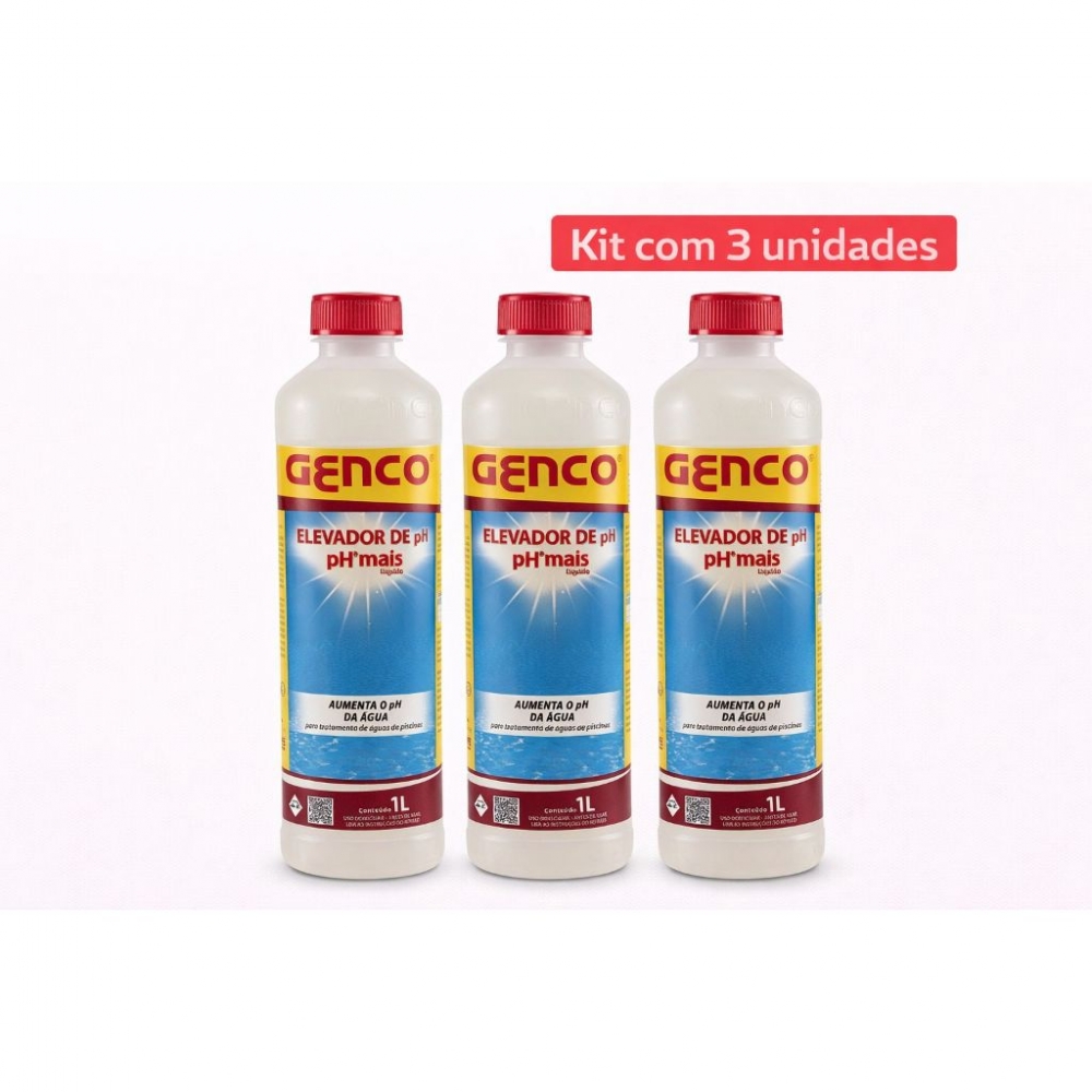 3 Elevador pH mais Genco 1L - 3 Elevador pH mais Genco 1L