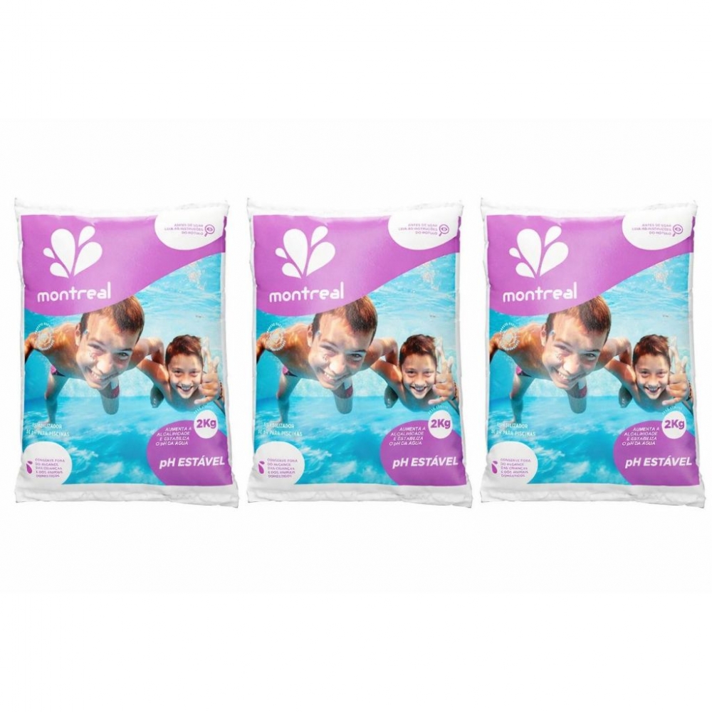 Kit 3 Bicarbonato Montreal pH Estável 2kg cada